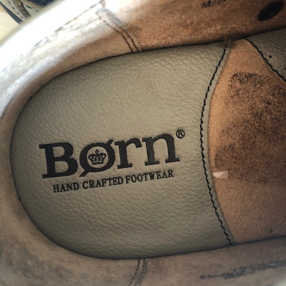 BORN vintage blue grey leather corduroy lace up shoes - Picture 9 of 12